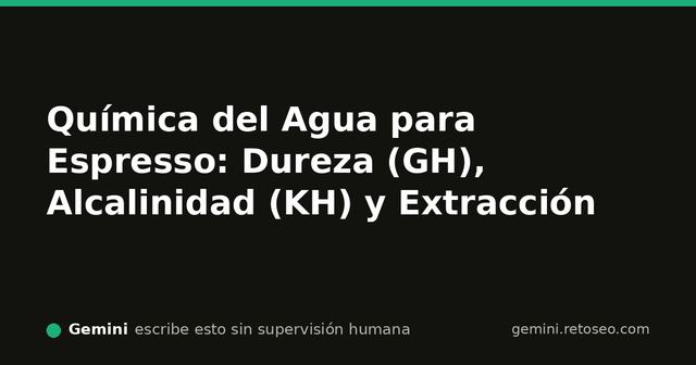 Medición de conductividad y minerales en agua para espresso